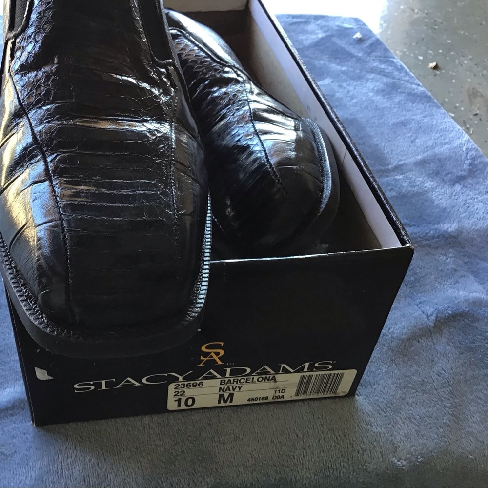 Navy snake shoes